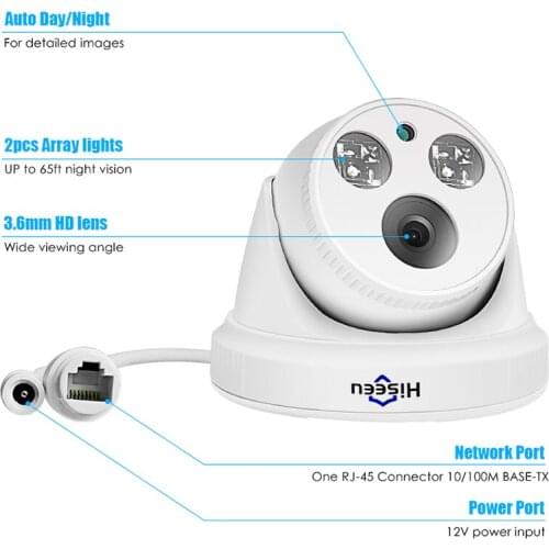 Hiseeu 5MP POE IP Camera H.265 5MP Bullet CCTV IP Camera ONVIF for POE NVR System Indoor Home Security Surveillance IR Cut P2P