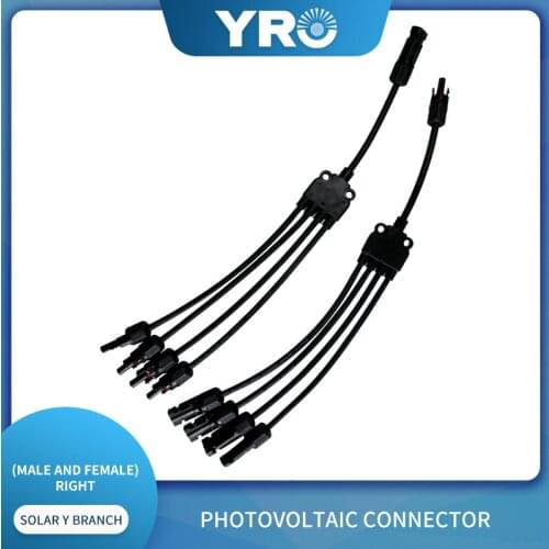 1 Pairs 4 in 1solar photovoltaic Panel Adaptor Cable connector Y type 2 way plug Parallel connection of battery plate assembly