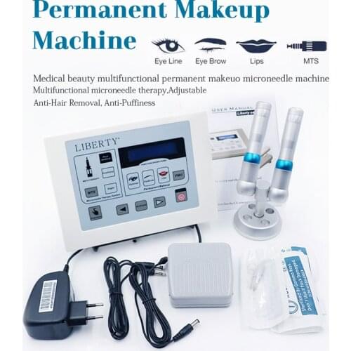 Hot Professional Permanent Makeup machine Liberty Tattoo Machine Digital dermographe maquillage foot switch Cosmetic tattoo kit