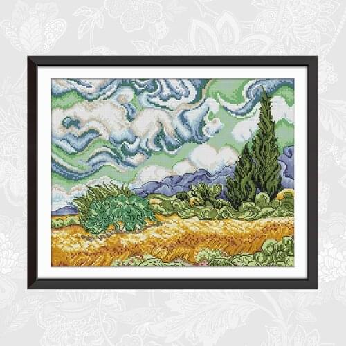 Cross Stitch Kits Under the Sky 14ct Counted Printed Canvas 11ct Fabric Stitching Embroidery DIY Handmade Needlework Crafts