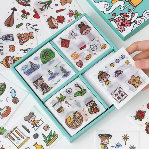 100 Pcs Kawaii Washi Stickers Set Cute Girl Kids Pets Sweet Food Adhesive Label Decorative Sticker For Scrapbook Journaling