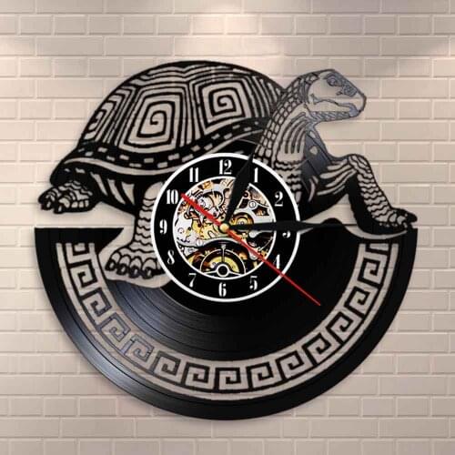Sea Turtle Vinyl Record Wall Clock Ocean Animal Tribal Turtle Modern Wall Clock Tortoise Kid Room Nusery Wall Decor Turtle Gift