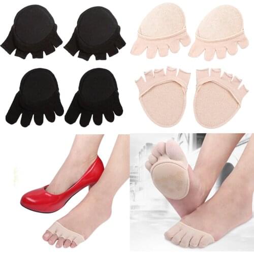 Invisible Toe Socks for Women Liner No Show Five Toes Sock Half Feet Socks with Non-Skid Bottom