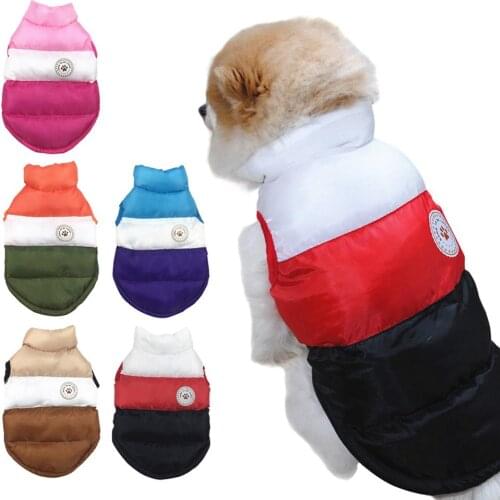 Autumn And Winter Pet Dog Warm Coat Thickened Vest Cotton-Padded Clothing Costume For Small Medium Dogs Puppy Flag Style Clothes