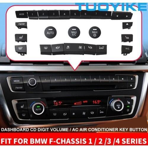 Dashboard AC Air Conditioner CD Digit Volume Control Key Button Cover Replace For BMW F20 F21 F22 F23 F30 F34 F35 F32 F33 F36