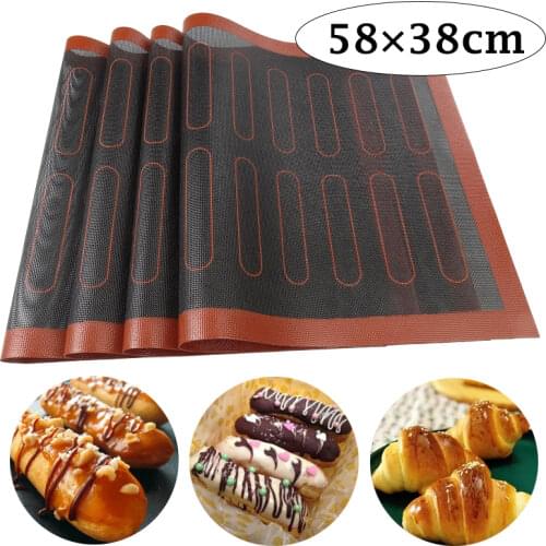 Baking Mat Non-Stick Silicone Pad Glass Fiber Rolling Dough Mat Tray Oven Baking Fondant Pastry Kitchen Accessories Tools