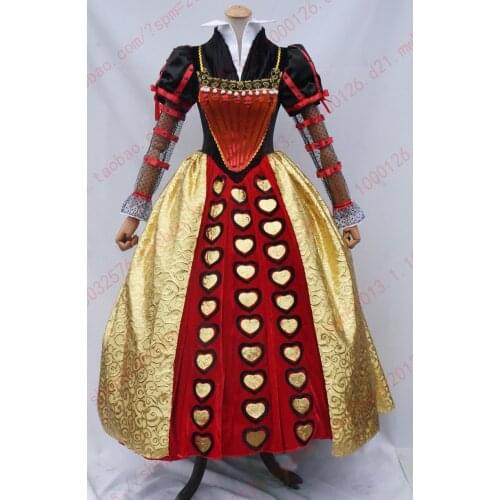 Hot Movie Cosplay Red Queen of Hearts Fancy Dress Halloween Cosplay Custom