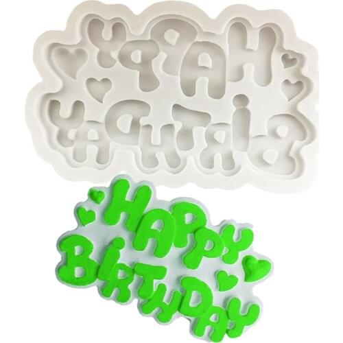 DIY Happy Birthday Shape Sugar Craft Silicone Molds Letter Chocolate Fondant Cake Decorating Tools Kitchen Accessories Cheaper