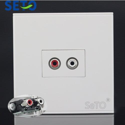 SeTo 86 Type One Port Red & White Audio Connector Panel Wall Plate Socket Keystone Faceplate