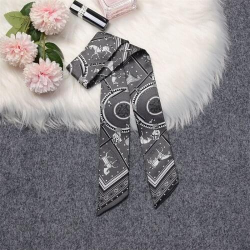 Ladies Vintage Mulberry Silk Scarf 2021 Luxury Ladies Hair Scarf Wrap Ribbon Shawl Turban Scarf