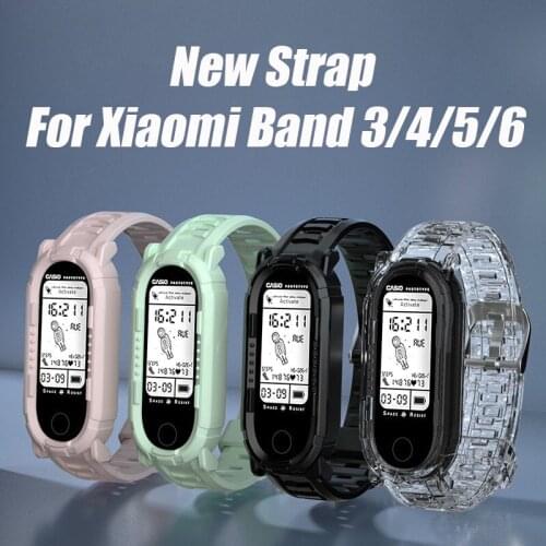 Strap For Xiaomi Mi Band 6 5 4 3 Nfc Silicone Wristband Bracelet Replacement For Xiaomi Band 4 MiBand 5 6 3 Wrist TPU Strap
