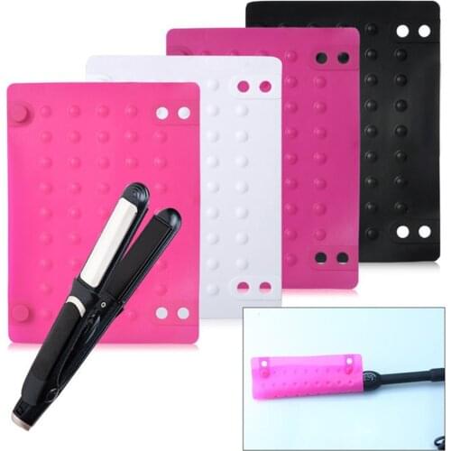 Hot new 1Pc Silicone Heat Resistant Mat Anti-heat Mat For Hair Straightener Curling Iron Hair Styling Adapter Salon Styling Tool