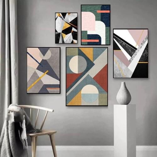 Nordic Abstract Geometry Nordic Canvas Painting Wall Art Modern Luxury Art Decor Posters and Prints for Living Room Home Decor