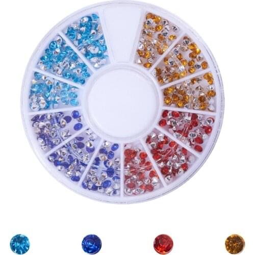 Rhinestones Size 2-2.5mm Flatback Round Glass Gems Crystal Rhinestones DIY Craft Beauty Makeup Nail Art Accessories C1FF