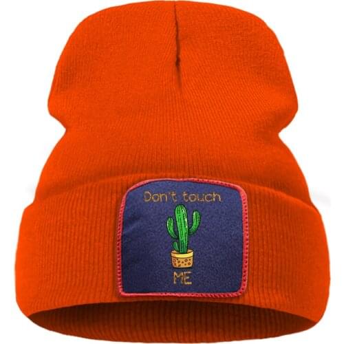 Dont Touch Cartoon Cactus Printing 2020 Knitted Caps Soft Warm Winter Hat Outdoor Hip Hop Unisex Caps Comfort Creative Caps