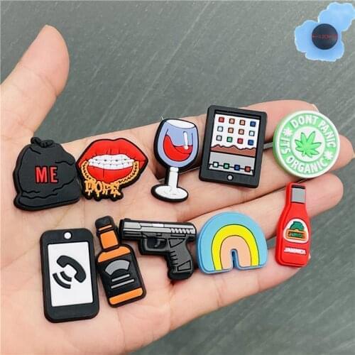 Good Quality 1pcs Mobile Phone Mouth Fashion PVC Shoes Accessories Garden Shoe Decorations Fit Adult Croc Jibz Charm