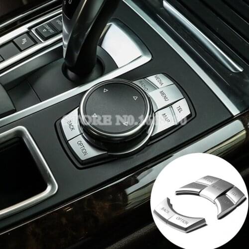 Inner Console iDrive Multimedia Button Trim Cover 5pcs For BMW X3 F25 X4 F26 2014-2017 Car accesories interior Car Trim