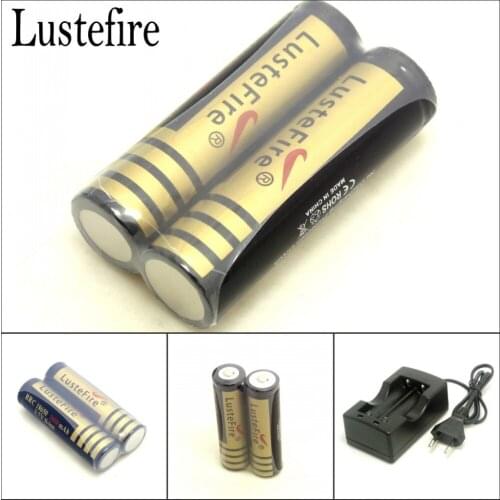 Lustefire 2pcs/lot 3.7V 3000mah 18650 high quality Rechargeable Battery