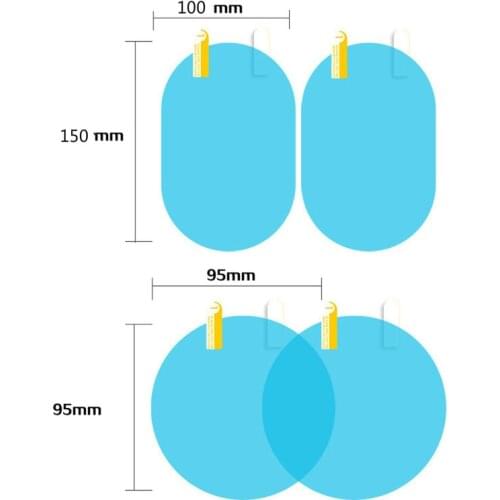 2Pcs Car Rear Mirror Protective Film Anti Fog Window Clear Rainproof Rear View Mirror Protective Soft Film Anti-glare Clear Film