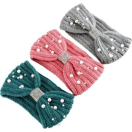 Pearl Wool Headband Super Soft Double Ladies Head Circle Hot Selling Hair Accessories In Winter