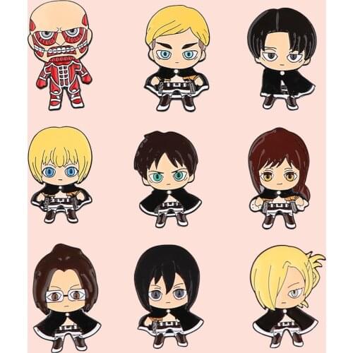 ZF2842 Anime Attacking Giant Jewelry Enamel Pins And Brooches Cartoon Metal Denim Hat Badge For Friends Kids Funny Collection