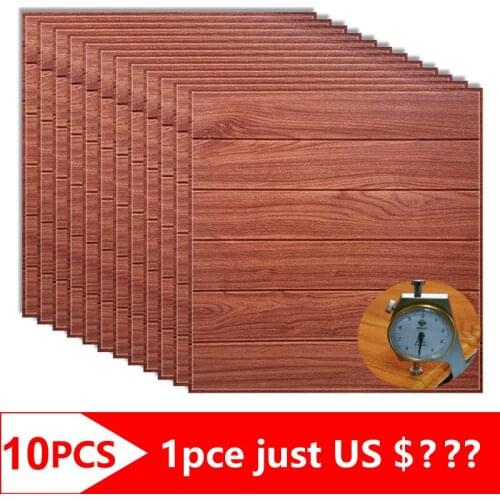 3D Stereo Wood Wall Panel Stickers Self Adhesive Foam Wallpaper for Living Room Home House Decor Bedroom Kid Decoration Kitchen