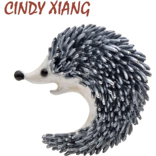 CINDY XIANG Hedgehog Brooch Cute Enamel Animal Pin 2 Colors Available Winter Fashion Accessories Pin New Design Jewelry Gift