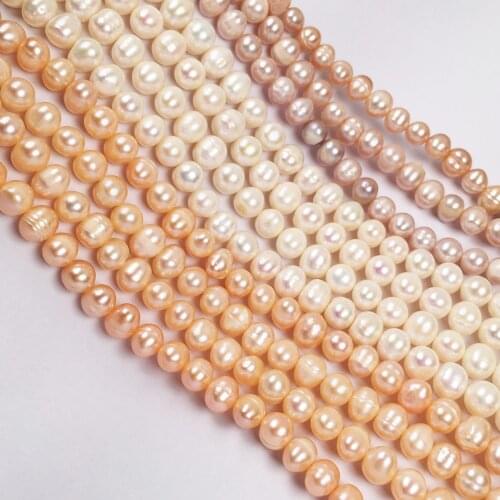 Natural Freshwater Pearl Beading Rice shape Isolation Punch Loose Beads For jewelry making DIY Necklace Bracelet Accessories