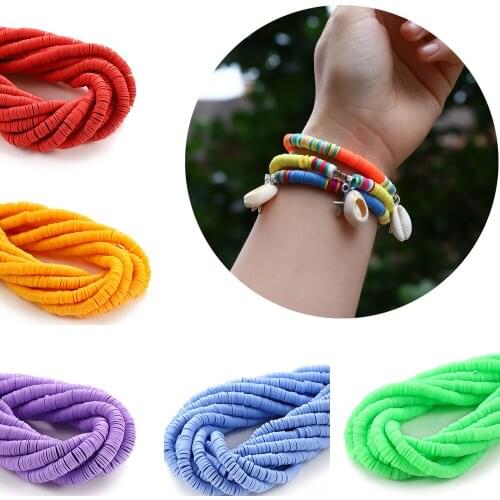 15Inch 4 mm DIY Jewelry Findings Polymer Clay Beads Rubber Spacer Beads For Boho Jewelry Making Bracelet Supplies Accessories