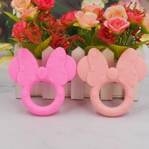 Chenkai 10PCS BPA Free Silicone Teether Cartoon Baby Silicone Pacifier For DIY Infant Necklace Teething Chains