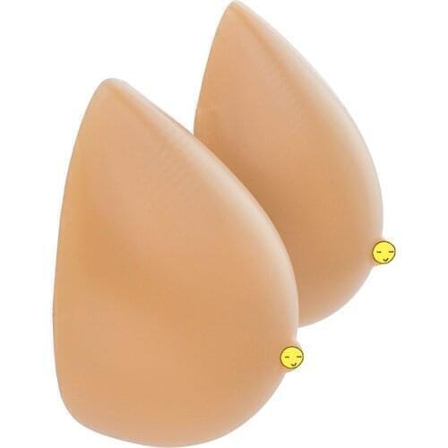 500g/Pair Concave Bottom Simulation Fake Breast Silicone False Chest Water Drop Shape for Shemale Cossdresser Drag Queen Women