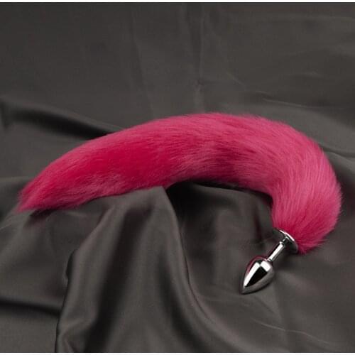 Artificial simulation hair fox anal plug tail erotic adult sex toys posterior G-spot massage role play toys