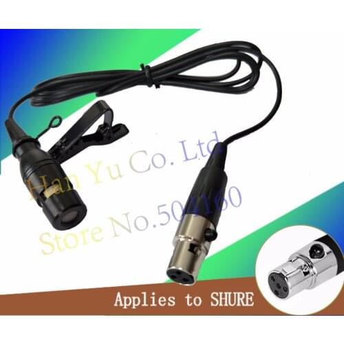 Mini XLR 4 Pin TA4F Plug Wired Microfone Condenser Tie Clip On Lapel Lavalier Microphone For SHURE Karaoke Wireless Transmitter