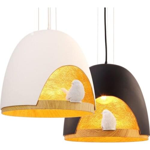 Creative Resin Bird Droplight Modern Bird Nest Pendant Lights Fixtures For Cafe Bar Bedroom Dining Room Hanging Lamp Indoor Deco