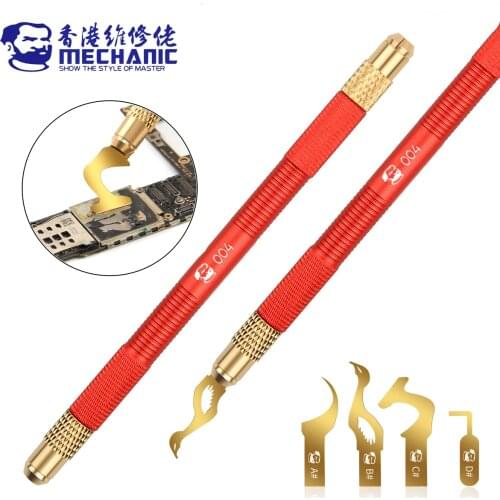 MECHANIC Non-Slip Metal Scalpel Knife Kit Cutter Engraving Craft Carving Knives+4pcs Blades Phone PCB Stencil Repair Hand Tools