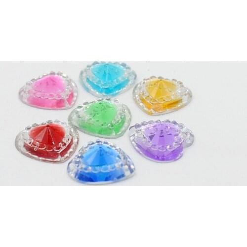 New!!Shining Brightly 12mm 200Pcs Craft Flatback Resin Heart Stone Beads,Flatback Resin Rhinestone For DIY Decoration