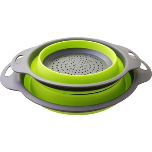 Collapsible Kitchen Colander Strainer Perfect for Draining Pasta Vegetable Fruits Wash Tool Foldable Silicon Basket