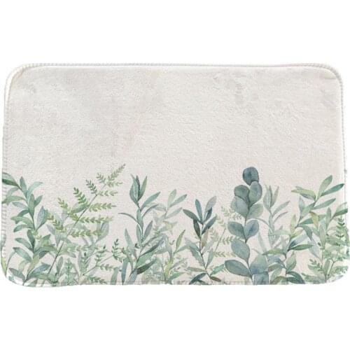 Tropical Leaf Pattern Creative 3D Printing Carpets and Rugs for Bedroom Living Room Carpet Kitchen Bathroom Anti-Slip Floor Mats