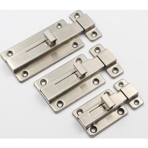 1 Set Door Security Slide Latch Lock Thickened Stainless Steel Indoor Gate Lock, Rustproof and Durable