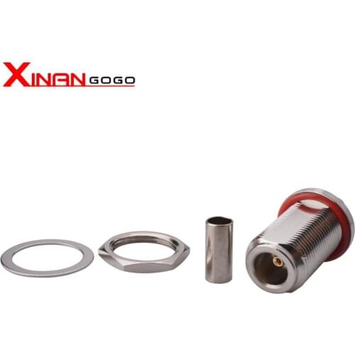 1pcs N Female jack bulkhead crimp For RG58 RG142 LMR195 RG400 cable N Type RF Connector