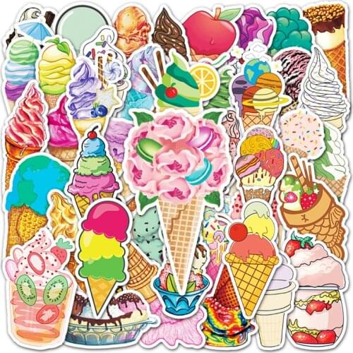 10/30/50PCS Ice Cream Aesthetic Stickers Laptop Phone Water Bottle Luggage Guitar Bike Waterproof Graffiti Sticker Decal Kid Toy