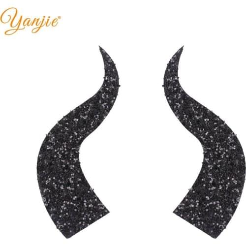 10pairs/lot Glitter Felt Devil Horn For Girls Women Headband 2021 Hot Sale Halloween Party Kids Hair Bow DIY Hair Accessories
