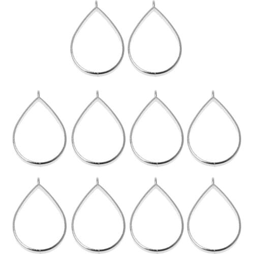 10Pcs Geometric Hollow Pressed Flower Resin Blank Frames Pendants Jewelry Making