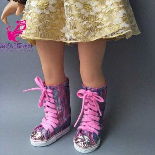18 inch Girls Dolls long Boots shoes for 43cm baby doll shoes girl play toys shoes gifts