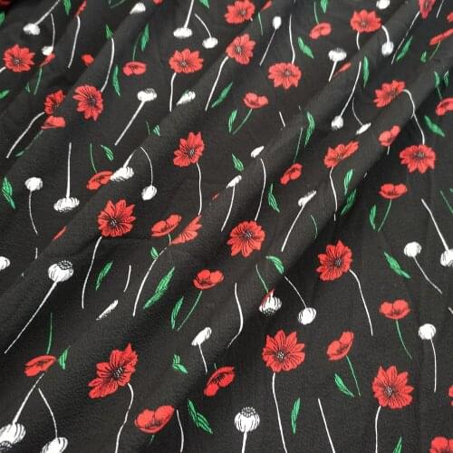 2020 Dress Chiffon Fabric Daisy Print Scarf Blouse DIY Sewing Fabric