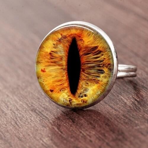 3 colors vintage dragon eye Cat eye glass dome cabochon DIY Art Jewelry rings gift for send friend adjustable ring handmade 100