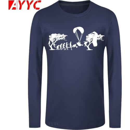 AYYC long sleeve tee Cotton Big Size T-Shirt Paragliding Evolution Tees Paraglider Funny Crew Neck Short Sleeved Clothing