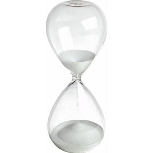 Large Fashion Colorful Sand Glass Sandglass Hourglass Timer Clear Smooth Glass Measures Home Desk Decor Xmas Birthday Gift (Whit