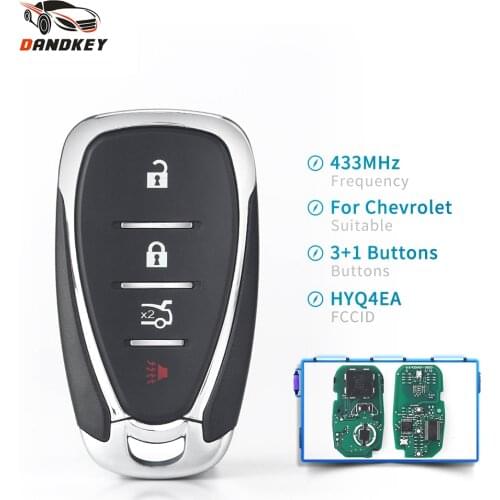 Dandkey Keyless For Chevrolet Camaro Equinox Cruze Malibu Spark 4 Buttons HYQ4EA ID46 433Mhz Smart Remote Car Control Key Fob