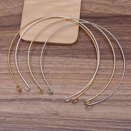 20 PCS 3 Colors Plated Metal Iron Choker Collar Base Neck Strap Necklace Headwear Jewelry Setting For Women Jewelry Making
